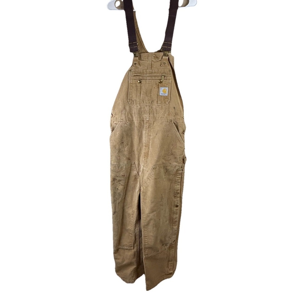 Carhartt Double Knee Bib Overalls 34x32 Workwear #14806